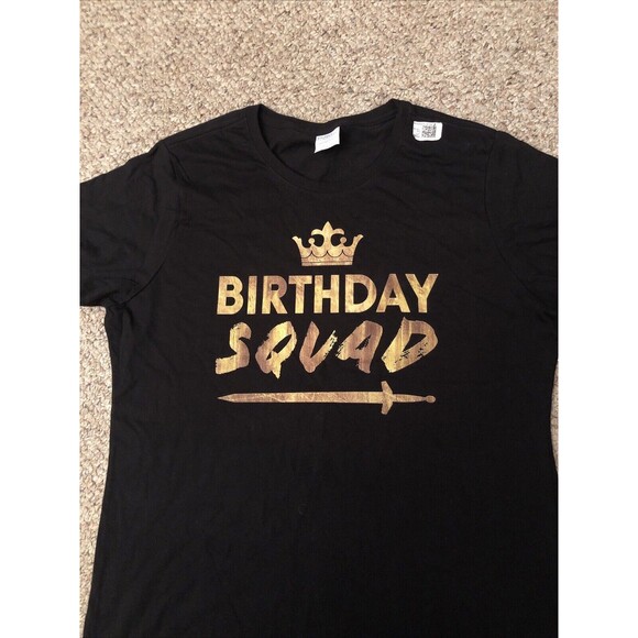 Birthday Squad T Shirt Black Women's Large NWOT - Picture 1 of 8